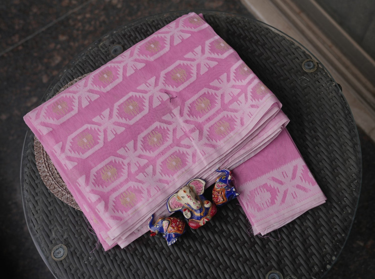 Pure Cotton Bengal Handwoven Jamdani Saree