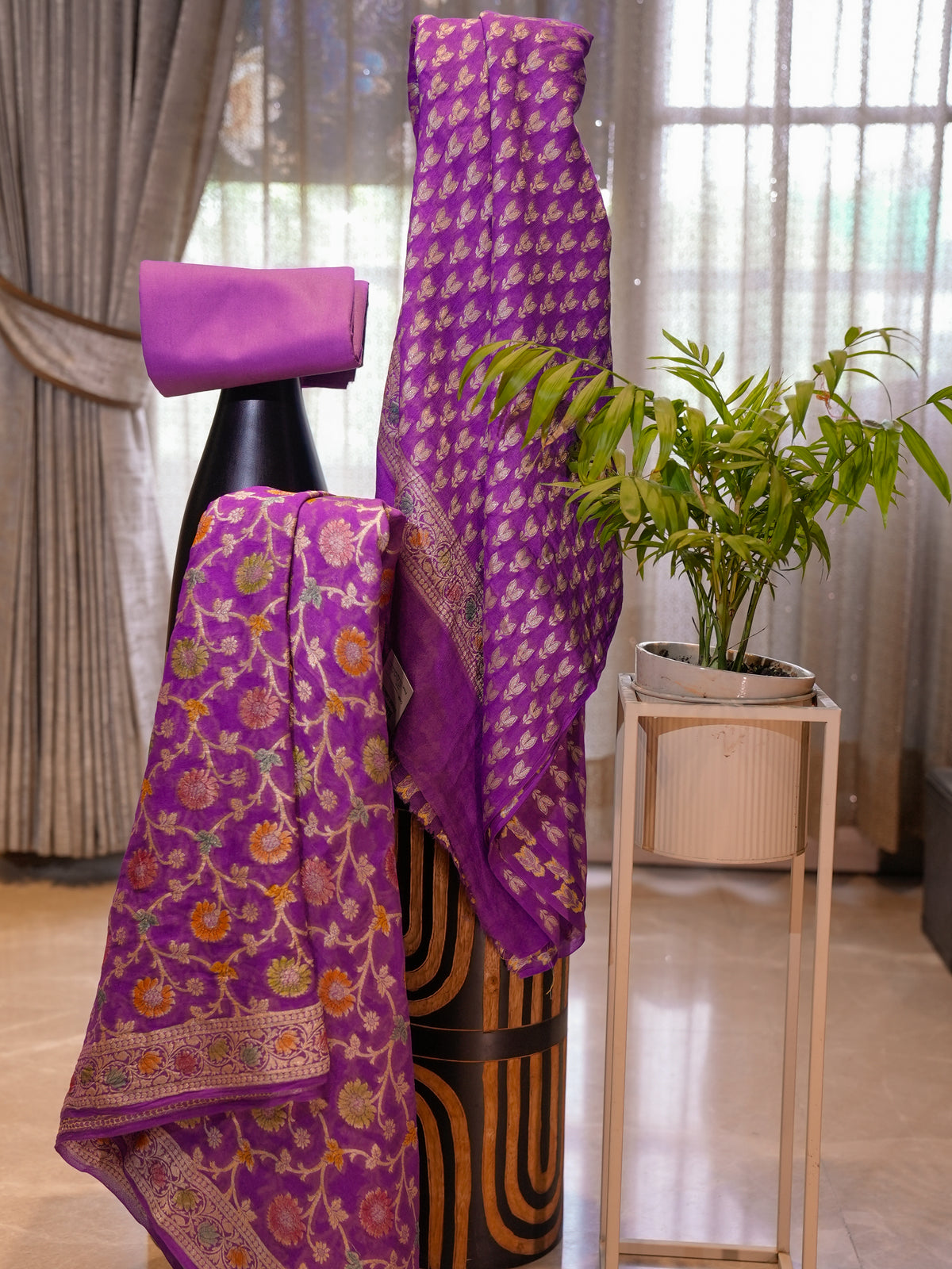 Khaddi Georgette with Meenakari Resham Work 3-Piece Suit
