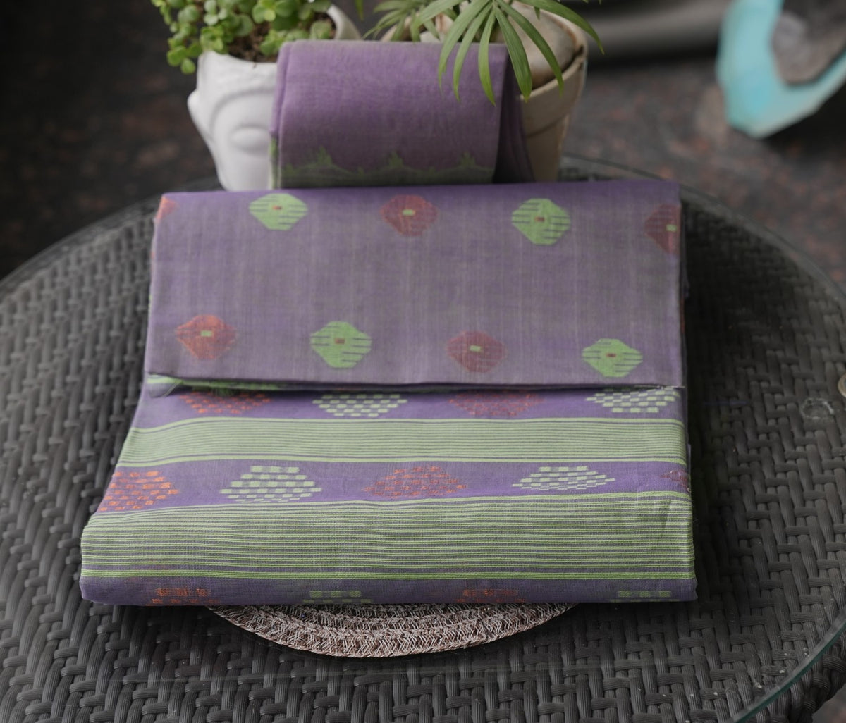Pure Cotton Handwoven Bengal Jamdani Saree