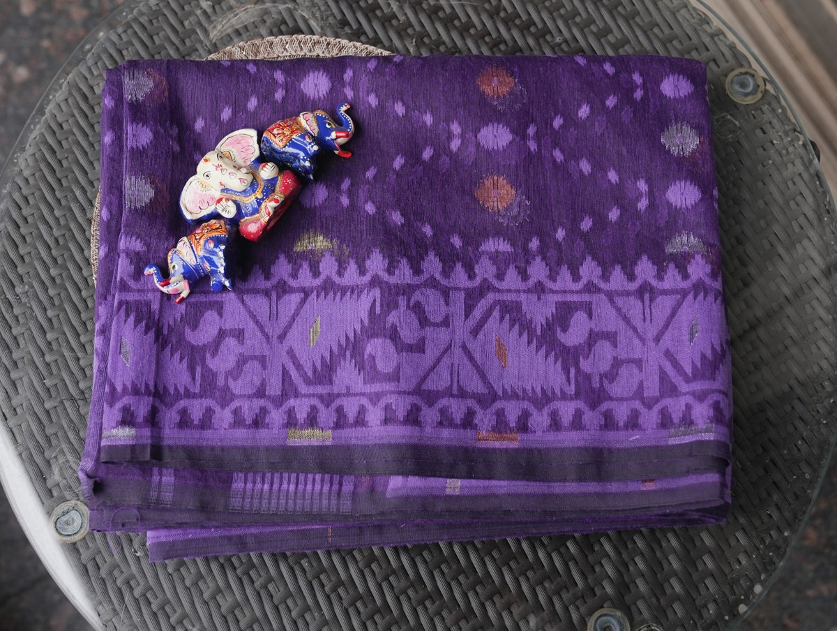 Pure Cotton Handloom Bengal Jamdani Saree