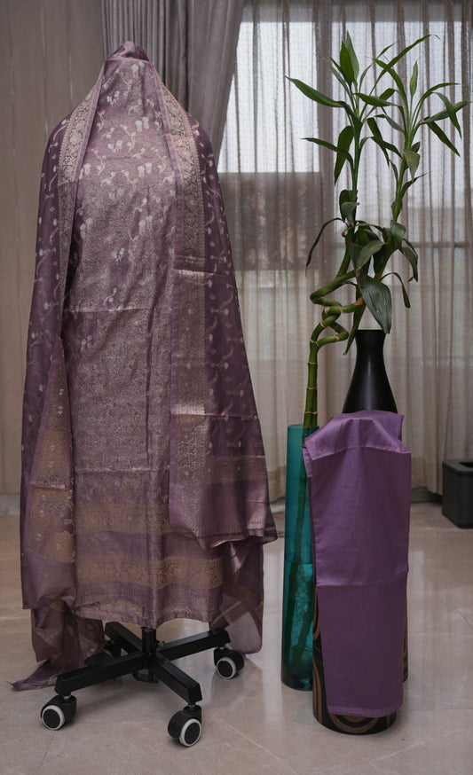 Soft Tissue Silk Banarasi Zari 3-Piece Suit Set