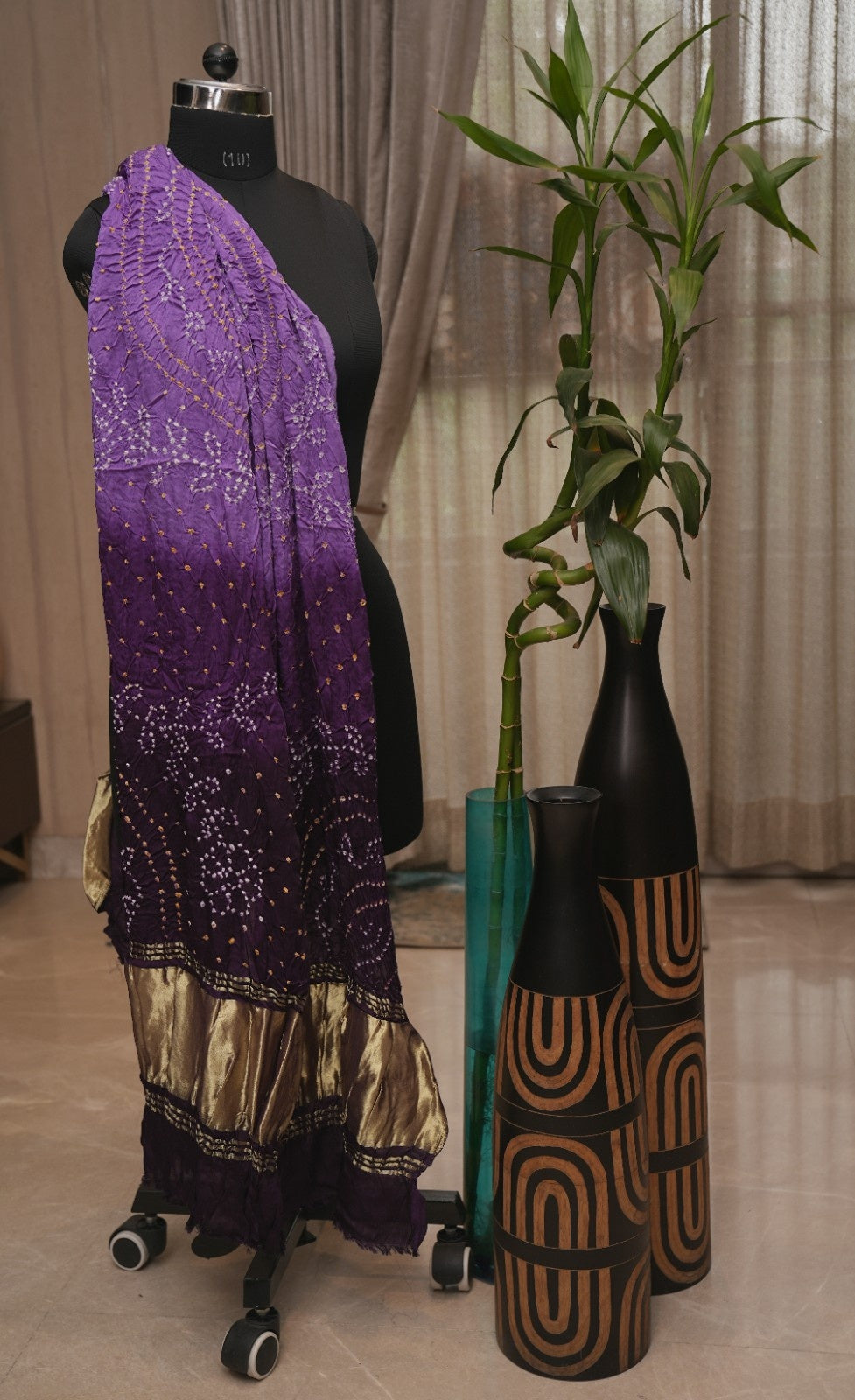 Semi Gajji Silk Bandhej Dupatta