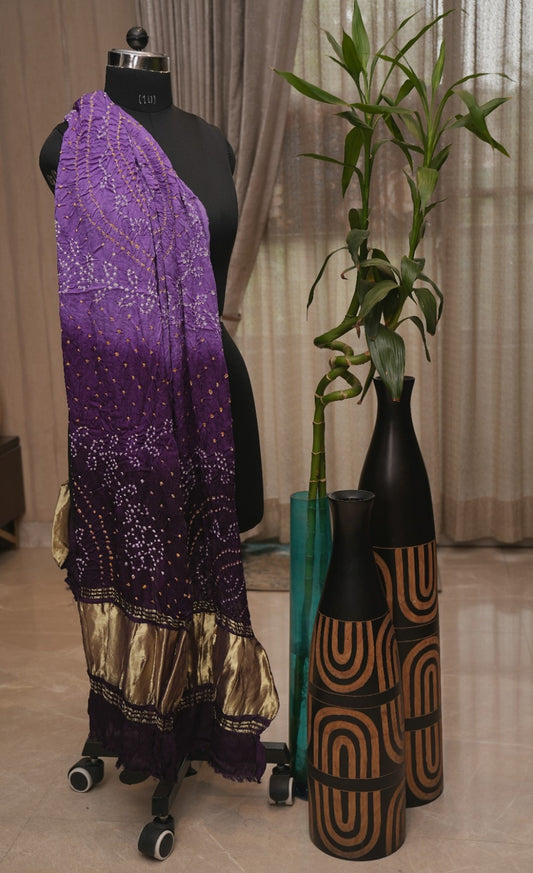 Semi Gajji Silk Bandhej Dupatta