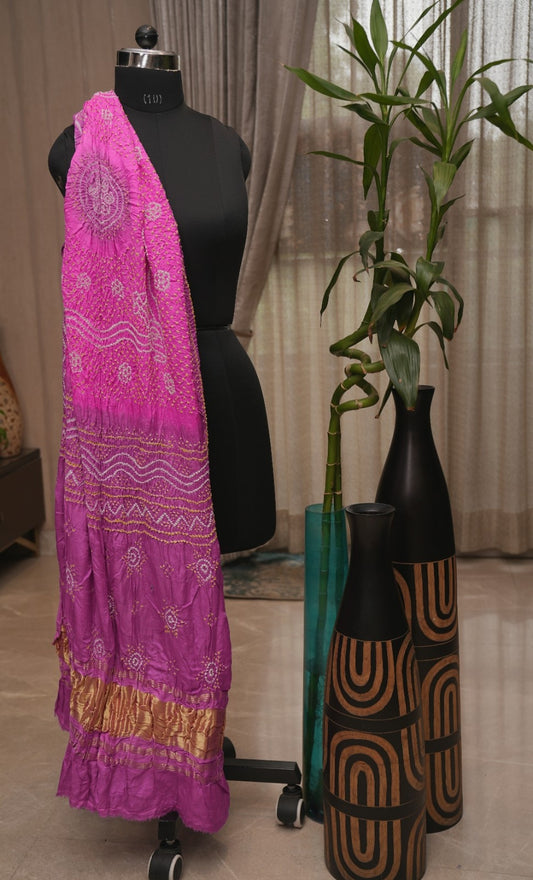 Pure Gajji Silk Rai Bandhej Dupatta