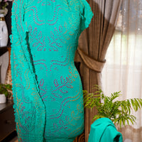 Pure Georgette with All-Over Rai Bandhej Work 3-Piece Suit Set