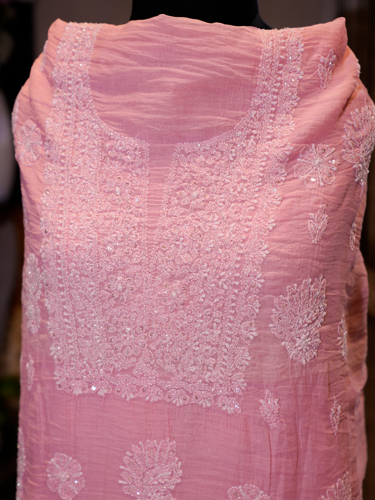 Mal Chanderi Chikankari with Katdana Work 3-Piece Suit Set