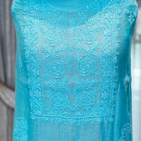 Chikankari Mal Chanderi Cotton with Katdana Work, 3-Piece Suit