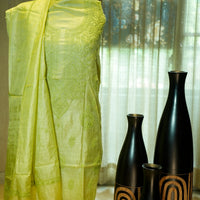 Pure Tassar Silk with Chikankari Work, 2-Piece Suit Set