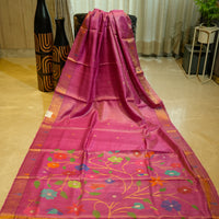 Pure Tassar Silk with Handwoven Zari & Resham Work