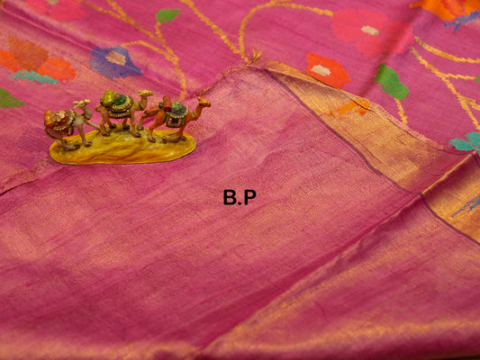 Pure Tassar Silk with Handwoven Zari & Resham Work