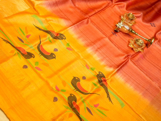 Pure Tassar Silk with Hand Woven Pallu Work