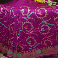 Pure Katan Silk Saree with Meenakari Work - Wine