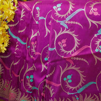 Pure Katan Silk Saree with Meenakari Work - Wine
