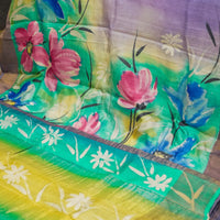 Hand Painted Pure Tasar Silk Saree