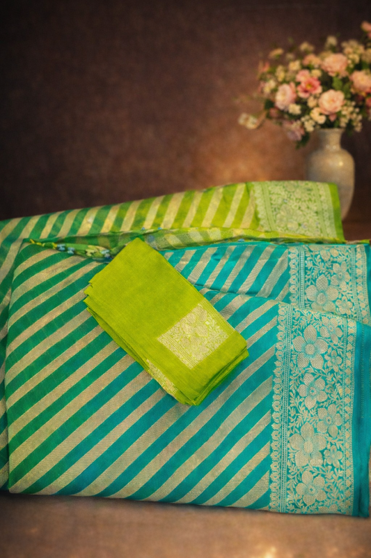 Premium Banarasi 2-Shade Khaddi Georgette Saree