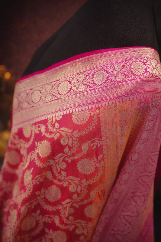 Premium Banarasi 2-Shade Pure Kattan Silk Saree